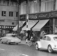 Magyarország, Budapest VIII.,Budapest IX., Kálvin tér, balra az Üllői út torkolata., 1969, FŐMTERV, Domonkos Endre, Wartburg 311/312, rendszám, Budapest, eszpresszó, Fortepan #252631