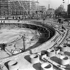 Magyarország, Budapest VIII., Baross tér, az aluljáró épitkezése a Keleti pályaudvar előtt, 1969, FŐMTERV, Domonkos Endre, Budapest, Fortepan #252634