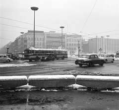 Magyarország, Budapest VII.,Budapest VIII., Rákóczi út - Erzsébet (Lenin) örút sarok szemben a Blaha Lujza tér., 1969, FŐMTERV, Domonkos Endre, Budapest, Fortepan #252678