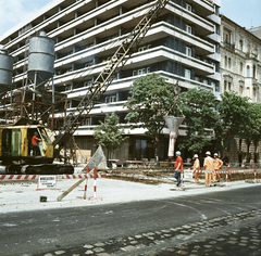 Magyarország, Budapest II., Bem rakpart a Csalogány utcánál. Résfal készítése a szentendrei HÉV Batthyány térre történő bevezetésekor., 1970, FŐMTERV, Domonkos Endre, Budapest, Fortepan #252773