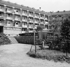 Magyarország, Budapest XX., a Téglagyár tér 12. és 13. számú ház hátsó homlokzata a Zamárdi utca felől., 1970, FŐMTERV, Domonkos Endre, Budapest, Fortepan #252800