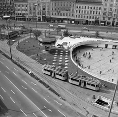 Magyarország, Budapest VII.,Budapest VIII., kilátás a Baross tér Rottenbiller utca - Bethlen Gábor utca közötti házsora felé., 1970, FŐMTERV, Domonkos Endre, Budapest, Fortepan #252803