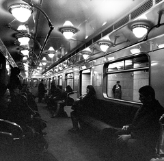 Magyarország, Budapest V., metószerelvény a Deák Ferenc téri metróállomáson., 1970, FŐMTERV, Domonkos Endre, Budapest, Fortepan #252852