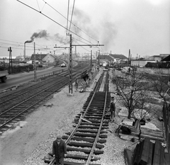 Magyarország, Budapest XXIII., a felvétel a Helsinki út - Grassalkovich (Marx Károly) út közötti felüljáró átépítésekor készült., 1971, FŐMTERV, Domonkos Endre, Budapest, Fortepan #252912