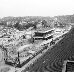 Magyarország, Budapest I., rálátás az átépítés alatt álló Déli pályaudvarra az Alkotás utca 1-es számú házról., 1971, FŐMTERV, Domonkos Endre, Budapest, Fortepan #253048