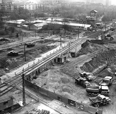 Magyarország, Budapest I., Krisztina körút, aluljáró építése a Vérmező és a Déli pályaudvar között. Távolabb a metróépítés területe., 1971, FŐMTERV, Domonkos Endre, Budapest, Fortepan #253101