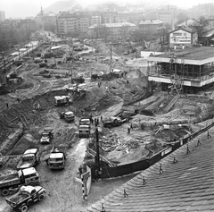 Magyarország, Budapest I., rálátás az átépítés alatt álló Déli pályaudvarra az Alkotás utca 1-es számú házról., 1971, FŐMTERV, Domonkos Endre, Budapest, Fortepan #253102