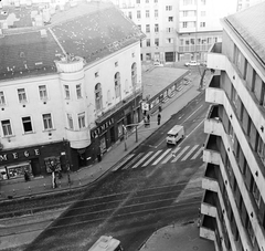 Magyarország, Budapest I., kilátás a Gellérthegy utca 2. számú házból az Alagút utca Krisztina körút - Pauler utca közötti szakaszára., 1972, FŐMTERV, Domonkos Endre, Budapest, Csemege vállalat, Fortepan #253127