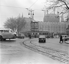 Magyarország, Budapest V., Báthory utca, szemben a metróépítés területe Kossuth Lajos téren, háttérben a Parlament., 1972, FŐMTERV, Domonkos Endre, Budapest, Fortepan #253130