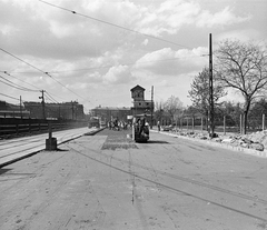 Magyarország, Budapest I., a Krisztina körút átépítése, szemben a metróépítés tornya, jobbra a Vérmező., 1972, FŐMTERV, Domonkos Endre, Budapest, Fortepan #253148