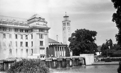 Magyarország, Debrecen, Egyetem és az egyetemi templom., 1966, Szánthó Zoltán, templom, szökőkút, egyetem, toronyóra, eklektikus építészet, neobarokk stílus, Boros József-terv, Fortepan #25316