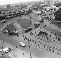 Hungary, Budapest X., kilátás a Liget (Zalka Máté) térre, a Kőbánya alsó vasútállomás mögött a Köbányai út látható., 1972, FŐMTERV, Budapest, Fortepan #253208