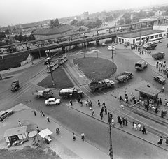 Hungary, Budapest X., kilátás a Liget (Zalka Máté) térre, a Kőbánya alsó vasútállomás mögött a Mázsa tér és a Kőbányi út látható., 1972, FŐMTERV, Budapest, Fortepan #253210