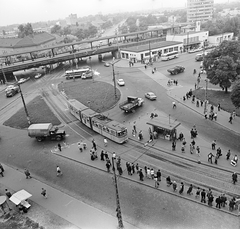 Hungary, Budapest X., kilátás a Liget (Zalka Máté) térre, a Kőbánya alsó vasútállomás mögött a Köbányai út látható., 1972, FŐMTERV, Budapest, Fortepan #253213