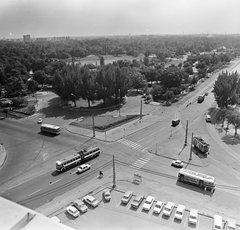 Hungary, Budapest VIII.,Budapest X., kilátás a Ganz-MÁVAG központi irodaépületéről a Könyves Kálmán körút - Vajda Péter utca kereszteződésére és a Népligetre., 1972, FŐMTERV, Budapest, Fortepan #253227