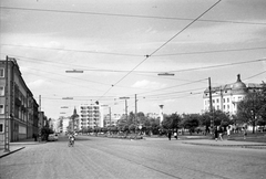 Magyarország, Debrecen, Petőfi tér., 1966, Szánthó Zoltán, kerékpár, utcakép, Fortepan #25323