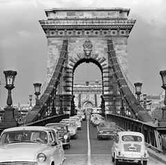 Hungary, Budapest I., Széchenyi Lánchíd a Clark Ádám tér felől nézve., 1972, FŐMTERV, Budapest, Fortepan #253240