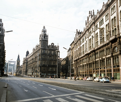 Hungary, Budapest V., Ferenciek tere (Felszabadulás tér) a Szabad sajtó út felé nézve. Háttérben az Erzsébet híd., 1972, FŐMTERV, Budapest, Fortepan #253274