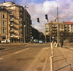 Magyarország, Budapest XII.,Budapest I., Krisztina körút a Magyar Jakobinusok tere és a Városmajor utca felé nézve, balra az Alkotás utca., 1973, FŐMTERV, Domonkos Endre, Budapest, Fortepan #253333