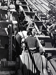 1949, Fortepan/Album078, trunk, worker, bridge, renovation, iron worker, Fortepan #253343