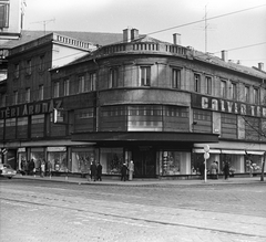 Magyarország, Budapest IX., Kálvin téri Áruház a Kálvin tér - Lónyay (Szamuely) utca sarkán., 1973, FŐMTERV, Domonkos Endre, Budapest, Fortepan #253346