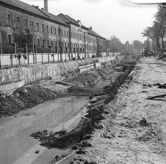 Magyarország, Budapest VIII., Üllői út, a Metró építési terülte az Állami Pénzverő előtt., 1973, FŐMTERV, Domonkos Endre, Budapest, Fortepan #253419