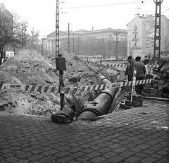 Magyarország, Budapest V.,Budapest VIII.,Budapest IX., Kálvin tér, háttérben a Magyar Nemzeti Múzeum., 1973, FŐMTERV, Domonkos Endre, Budapest, Fortepan #253467