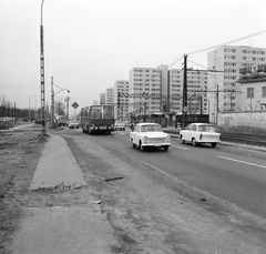 Magyarország, Budapest XIV., Kerepesi út, a busztól balra a Keresztúri út torkola. Jobbra a Szentmihályi út torkolata és Rákosfalva HÉV állomás., 1974, FŐMTERV, Domonkos Endre, Budapest, Fortepan #253479