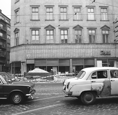 Magyarország, Budapest V., Kálvin tér 6., balra a Királyi Pál utca., 1974, FŐMTERV, Domonkos Endre, Budapest, Moszkvics 407, Polski Fiat 125p, Fortepan #253490