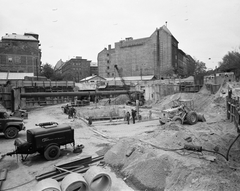 Hungary, Budapest V.,Budapest VIII., Kálvin tér az aluljáró építésekor, szemben a Kecskeméti utca, jobbra a Múzeum körút., 1975, FŐMTERV, Budapest, Fortepan #253519