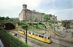 Hungary, Budapest II.,Budapest XII., Széll Kálmán (Moszkva) tér, szemben a Postapalota., 1975, FŐMTERV, colorful, tram, Budapest, Fortepan #253525