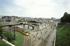 Hungary, Budapest II.,Budapest I., Széll Kálmán (Moszkva) tér, jobbra a Széna tér., 1975, FŐMTERV, colorful, tram, Budapest, Fortepan #253526