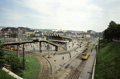 Hungary, Budapest II.,Budapest I., Széll Kálmán (Moszkva) tér, jobbra a Széna tér., 1975, FŐMTERV, colorful, tram, Budapest, Fortepan #253527