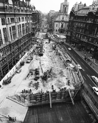 Hungary, Budapest V., a Ferenciek tere (Felszabadulás tér) aluljárórendszerének kiépítése, szemben a Kossuth Lajos utca., 1975, FŐMTERV, Budapest, Fortepan #253573