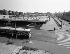 Magyarország, Budapest XIV., Mexikói út - Horvát Boldizsár utca (Kelen József utca) sarok, a Millenniumi Földalatti Vasút végállomása., 1975, FŐMTERV, Domonkos Endre, földalatti, Budapest, Ikarus 180, Fortepan #253604