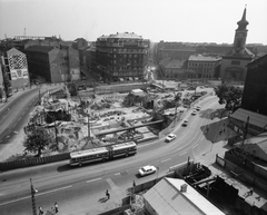 Magyarország, Budapest V.,Budapest VIII.,Budapest IX., a Kálvin tér az aluljáró építése idején., 1975, FŐMTERV, Domonkos Endre, Budapest, Fortepan #253612