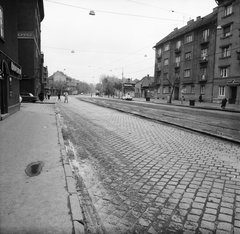 Magyarország, Óbuda, Budapest III., Bécsi út a Nagyszombat utca felől a Viador utca felé nézve., 1975, FŐMTERV, Domonkos Endre, Budapest, Fortepan #253646