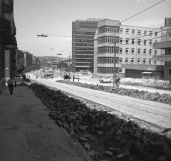 Hungary, Budapest XII., a felvétel az Alkotás utca kiszélesítésekor készült, a Kiss János altábornagy utca irányából a Márvány utca felé nézve., 1976, FŐMTERV, Budapest, Fortepan #253677