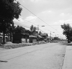 Hungary, Budapest XII., az Alkotás utca Tartsay Vilmos utca - Csörsz utca közötti szakasza, szemben a Sportkórház épületei látszanak., 1976, FŐMTERV, Budapest, Fortepan #253678