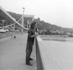 Hungary, Budapest I., Erzsébet híd a budai hídfő és a Gellért-hegy felé nézve., 1976, FŐMTERV, Budapest, Fortepan #253680