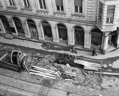 Hungary, Budapest II., Margit körút (Mártírok útja), a 3. számú ház Frankel Leó út felőli homlokzata., 1978, FŐMTERV, Budapest, plan view, cable drum, work pit, Fortepan #253747