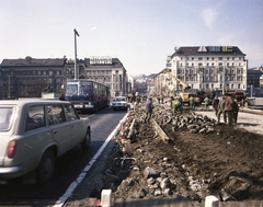 Hungary, Budapest II., a felvétel a Margit híd és a budai hídfő átépítésekor készült. Szemben a Margit körút (Mártírok útja)., 1978, FŐMTERV, colorful, Budapest, Fortepan #253755