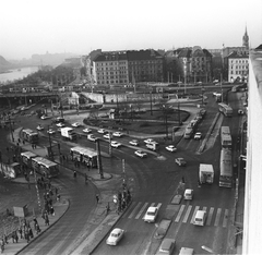 Hungary, Budapest IX., kilátás a Duna felé, előtérben a Boráros tér és a Petőfi híd pesti hídfője., 1979, FŐMTERV, Budapest, Fortepan #253826