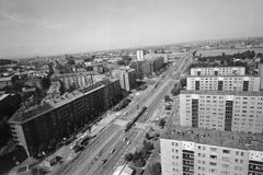 Hungary, Budapest XI., kilátás a BME Schönherz Kollégium épületéről az Irinyi József utca, a Budafoki úti kereszteződés és a Petőfi híd felé., 1980, FŐMTERV, Budapest, Fortepan #253867