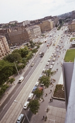 Hungary, Budapest II., Margit körút (Mártírok útja) a Kohó- és Gépipari Minisztérium épület tetejéről a Széna tér és a Vérmező út felé nézve., 1980, FŐMTERV, colorful, Budapest, Fortepan #253888