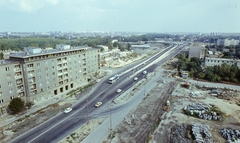 Hungary, Budapest IX.,Budapest X., Üllői út, szemben a Ferihegyi Repülőtérre vezető út, felüljáró a Kőér utcánál., 1980, FŐMTERV, colorful, Budapest, Fortepan #253898