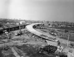 Hungary, Budapest XIV., a Kacsóh Pongrác úti felüljáró építése a Hungária körút felett., 1982, FŐMTERV, Budapest, Fortepan #253922