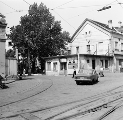 Hungary, Budapest VIII., Baross utca, Baross kocsiszín. Háttérben a Dobozi utca házsora., 1982, FŐMTERV, number plate, Budapest, Fortepan #253952