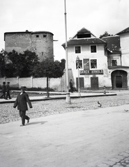 Slovakia, Banská Bystrica, Bethlen Gábor utca 1., Skerk Arnold húsfüstöldéje és csemege kereskedése., 1913, Kriszt Béla, Fortepan #254176