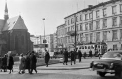 Lengyelország, Krakkó, Plac Wszystkich Swietych, balra az Assisi Szent Ferenc-templom., 1963, Ungváry Rudolf, Fortepan #254765